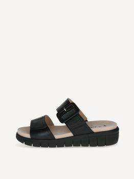 CAPRICE Mule, black, made of Leather without heel, Size 38