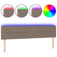 cabecero cama con led  panel de cabecera de tela gris taupe 200x5x7888 cm