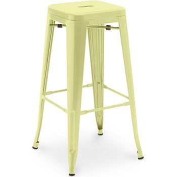 Taburete De Bar - Diseño Industrial - 76cm - New Edition- Stylix  Amarillo Pastel