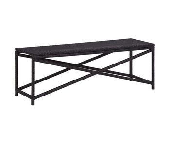 Vidaxl banco de jardín ratán sintético negro 120 cm