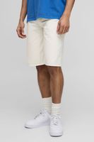 pantalon corto holgado largo estilo carpintero sobretenido cream