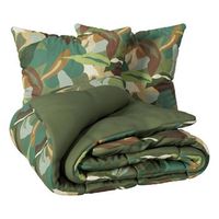 juego de cama renata de 3 piezas en percal de algodon verde 240x220cm