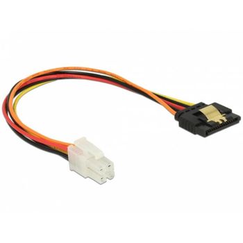 Cable de alimentación interna DeLOCK 0,2 m P4 4-pin a SATA 15 pines