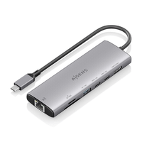 aisens usb c dock 7 en 1 usb c a 1xhdmi 1xrj45 1xusb a 10g 2xusb c 10g 1xsd 1xmicrosd gris 20cm