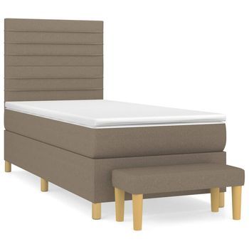 Cama Tapizada 203x90x128 Cm Tejido (100 % Poliéster), Contrachapado Y Madera Tratada - Taupe