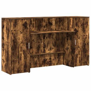 Mostrador De Recepción Roble Ahumado 180x50x103,5 Cm Vidaxl
