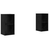 conjunto de mueble de tv 2 uds  mueble de salon  gabinete de tv roble negro 37 x 37 x 72 cm