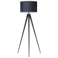 lampara de pie poli algodon negro 156 cm patas negras tripode con pantalla estilo moderno stiletto