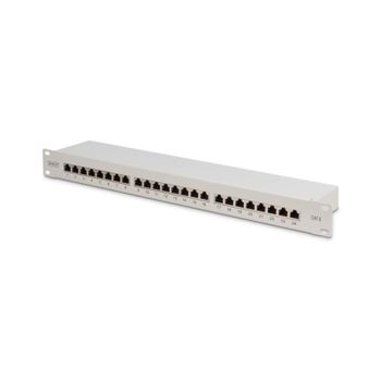 Panel de Parcheo Digitus CAT 6 Clase E Apantallado 24 Puertos RJ-45 1U