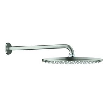 Conjunto De Ducha Con Brazo Mural 380 Mm Grohe Rainshower Cosmopolitan 310, 1 Chorro Supersteel Infinity Finish, 26066dc0