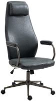 silla de oficina giratorio ergonomico en simil cuero negro antiguo