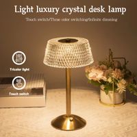 lampara de escritorio led minimamente lujosa lampara tricolor con carga tactil dormitorio estudio decoracion de ambiente de cabecera