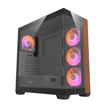 Torre PC darkFlash DS900 Black doble cristal templado y frontal madera