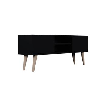 Mueble tv 120 cm paneles negro