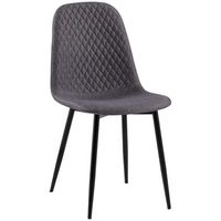 silla de comedor giverny en tela o terciopelo gris oscuro 54x44x88 cm clp