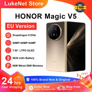 HONOR Magic V5 Versión Global Original Snapdragon 8 Elite Smartphone 5G Pantalla OLED Dual HDR 5820mAh 7.95