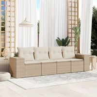 conjunto de sofas jardin con cojines 4 uds  mueble jardin mesa y sillas ratan sintetico beige cfw287865