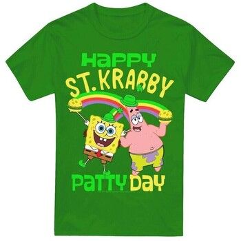 Spongebob Squarepants Camiseta St Krabby Patty Day para hombre