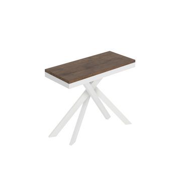 Consola Extensible 90x40/300 Cm Saki Evolution Estructura Nogal Blanco
