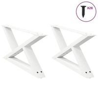 patas para mesa de centro 2 unidades color blanco 70 x 30-313 cm acero vidaxl