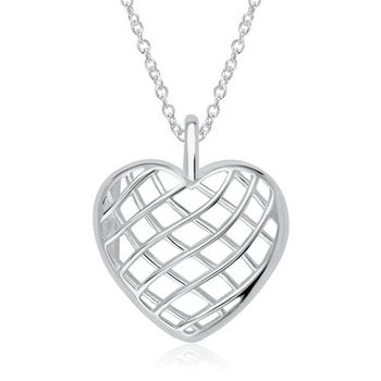 Cadena medallón corazón de plata 925