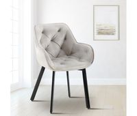 silla de comedor antigo con funda de terciopelo gris 62x57x84 cm