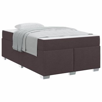 Estructura De Cama Marrón Oscuro 120 X 190 Cm Tela