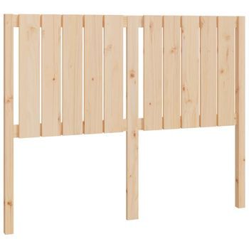 Cabecero Cama Mueble De Dormitorio De Cama Madera Maciza De Pino 125,5 X 4 X 100 Cm Marrón M02_0004936