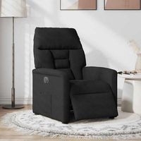 vidaxl sillon reclinable electrico tela de microfibra negro