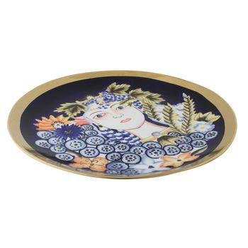 Centro Mesa Porcelana 42x42x4 Cara Multicolor