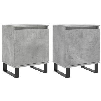 Mesitas De Noche 2 Uds Madera Gris Hormigón 40x30x50 Cm Vidaxl