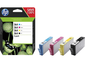 Cartucho de tinta - HP 364 Combo 4 Pack, Negro, Cian, Magenta, Amarillo, N9J73AE
