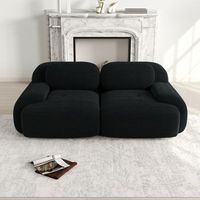 sofa de dos plazas de pana negro modular sin marco espuma 32d
