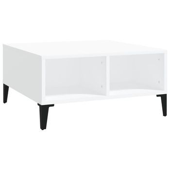 Mesa De Centro，mesa Auxiliar，mesa De Café Madera Contrachapada Blanca 60x60x30 Cm