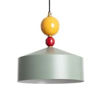 lampara colgante metal pekia bougy cilindrica verde