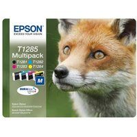 epson fox t1285 cyan magenta yellow  black ink cartridges - multipack cyan