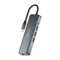 conversor usb-c aisens dock 5 en 1 hdmirj452xusbpd 100w aluminio 15cm gris