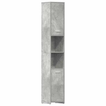 Armario Baño | Mueble Baño Madera Contrachapada Gris Hormigón 30x30x183,5 Cm