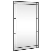 espejo de pared rectangular de hierro negro 60x100 cm vidaxl