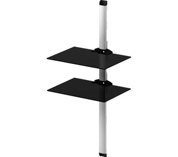 SONOROUS PL2620 Twin Shelf Support System - Black & Silver, Black