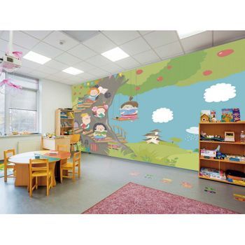 Fotomural Vinilo Infantil Bosque De La Lectura 500 X 300 Cm