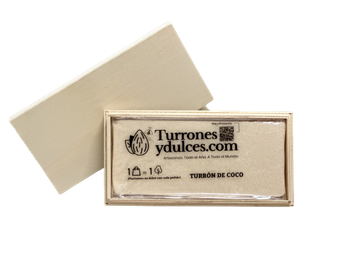 Turrón de Coco 300 Gr | En caja de madera