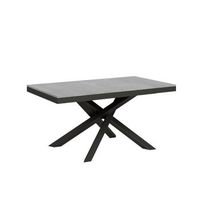 mesa extensible 90x160264 cm volantis evolution cemento estructura antracita