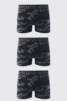 pack de 3 boxers man active de camuflaje sin costuras negro