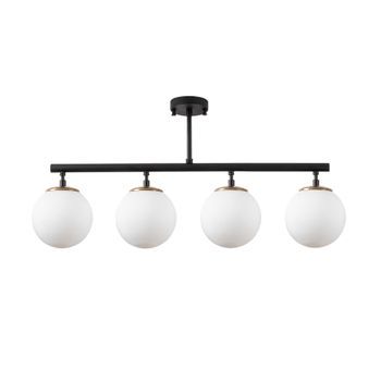 Lámpara De Techo Fazli-10426 Crema Oro Negro Metal Vidrio 70x15x35 Cm