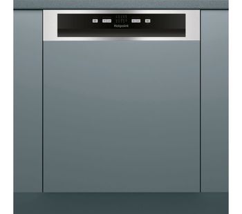HOTPOINT HBC 2B19 X Full-size Semi-Integrated Dishwasher - Inox