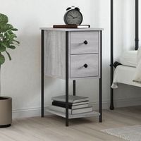 mesita de noche - mueble de dormitorio - madera contrachapada - gris sonoma 32x42x70cm