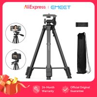 tripode emeet soporte de suelo ajustable para videocamaras y telefonos moviles cabezal con giro e inclinacion de 360 soporte ligero y plegable para transmisiones en vivo grabacion de video