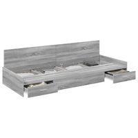 cama individual  cama para adulto  estructura de cama gris sonoma 90 x 190 cm madera contrachapada