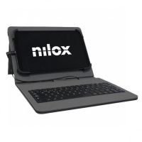 nilox funda universal con teclado negra para tablet hasta 101